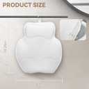 Bath Pillows for Tub - Luxury Bathtub Pillow Neck, Head, Back Support, Soft 5D Mesh Fabric and Non-Slip Suction Cups & Quick Dry, Fits All Tubs, Bath Soaking Accessories Spa Gifts, White