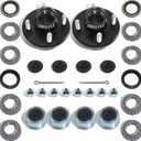 iBroPrat 2 Sets Trailer Hub Kit 4 Bolt 4, Trailer Axle Kit for 2000 lb 4 Lug Trailer Hub Fits 1" and 1-1/16" Spindle with Extra Dust Cap and Rubber Plug