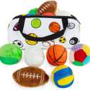 Beetoy Sensory Sports Balls for Infant Toddlers, Baby Toys for Early Education, Different Sensory Tactile Textures Balls with Rattle & Squeakers