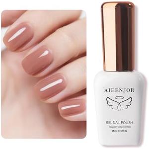 Milky Pink Gel Nail Polish, 0.5 Fl Oz UV LED Soak Off Gel Polish, Long Lasting Jelly Translucent Gel Polish for Nail Art DIY Manicure and Pedicure, 09
