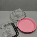 28In Freestanding Birdbaths Bowl Outdoor, Standing Garden Bird Bath Bird Feeder Bowl with Metal Stake, Detachable Decoration Spa Birdfeeder for Garden Patio Yard Lawn, 4 Spiky Feet (Pink)