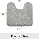 Disolla Toilet Mat 22x24 Grey - Non Slip Fluffy U-Shaped Contour Rug, Ultra-Soft Plush Toilet Floor Mat, Absorbent & Machine Washable
