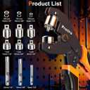 Preciva 3-Size Grommet Tool Kit - 1/2" 1/4" 3/8" Hole Punch & Eyelet Setting Tool with 300Pcs Grommets | Handheld Eyelet Plier for Tarps, Tents, Canvas, Vinyl & Leather Crafting