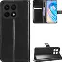 Case for Honor X8a Leather Case,Flip Leather Wallet Cover Case for Honor X8a CRT-LX1 CRT-LX2 CRT-LX3 Case Black