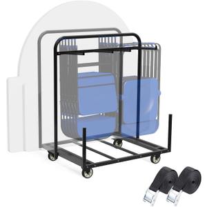 Folding Table And Chair Cart, Folding Round Table Dolly With 4In Swivel Caster And 400LBS Weight Capacity Table Storage Cart To Move Folding Round Table and Chair Simultaneously Space And Space Saving