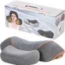 3-in-1 Neck Massager Pillow with Heating & Traction - Deep Tissue Pain Relief, Shoulder & Necks Hump Corrector for Men Women, Gifts for Family and Friends (Grey)