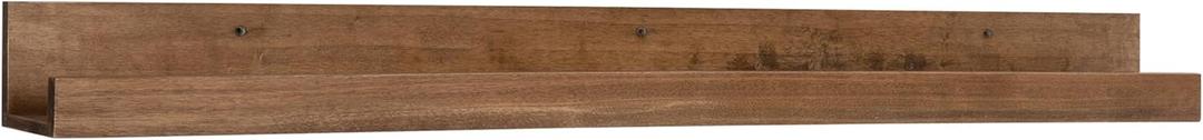 Kate and Laurel Levie Modern Floating Wall Shelf Picture Frame Holder Ledge, Rustic Natural Wood