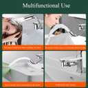 360 Rotating U Shaped Faucet Extender, Universal Sink Faucet 1440 Rotatable Faucet Extender, Adjustable Robotic Arm 2 Spray Modes for Kitchen & Bathroom (1)