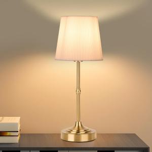Portable Metal Cordless Table LampBuilt-in 5200mAH Rechargeable Battery, Dimmable Touch Small Bed Side Desk LampRestaurant/Bedroom/Bar/Coffee/Night Light/Camping (Gold) (Gold)