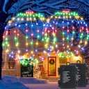 Joomer Battery Operated Christmas Ball Lights 2Pack, 13IN & 11IN Foldable Metal Sphere Lights, Waterproof 8 Lighting Modes with Timer Function, Hanging Light for Christmas Decorations (Multicolor)