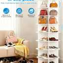 8 Tier Rotating Shoe Rack Tower, Spinning Shoe Organizer Rotating Shelf, Space-Saving 360 Revolving Shoe Rack Storage Round Carousel for Entryway, Closet & Bedroom (Shoe Rack 01)