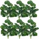 RECUTMS 6 Bundles Fake Plants Artificial Tropical Palm Leaves Tree Faux Monstera Shrubs Green Plant Turtle Leaf Stems UV Resistant Greenery Indoor Outdoor Home Garden Office Bouquet Filler Decor, 2ft