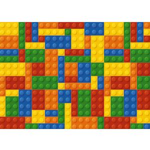 7x5 FT Building Blocks Theme Backdrop Colored Toy Bricks Building Chips Photography Background Kids Birthday Party Decorations Shower Banner Cake Table Banner Photo Booth Props, Clear