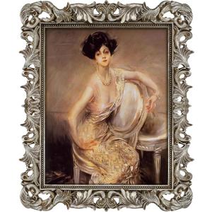 11x14 Picture Frame Silver Ornate Vintage Antique for Wall Display, Gothic Baroque Frame Fits 8x10 Photos with Mat