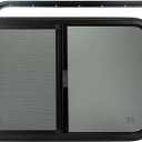 Dulepax Horizontal RV Window, 21" W x 14" H Tinted Slide Trailer Window, Tempered Glass Camper Window Replacement with Net Screen and Trim Ring, DOT Approved