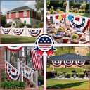4 Pack Large USA Patriotic Pleated Fan Flag Set - 3x6 Ft American Bunting Flags with Sewn Stripes, Brass Grommets - Memorial Day Independence Day 4th of July Outdoor Decorations