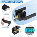 6 Pack Matte Black Door Handles, Keyless Interior Door Knobs, Privacy Door Lever Locksets for Bedroom Bathroom, Heavy Duty Square Door Lock (2.0lb), Reversible for Left&Right Handled Doors