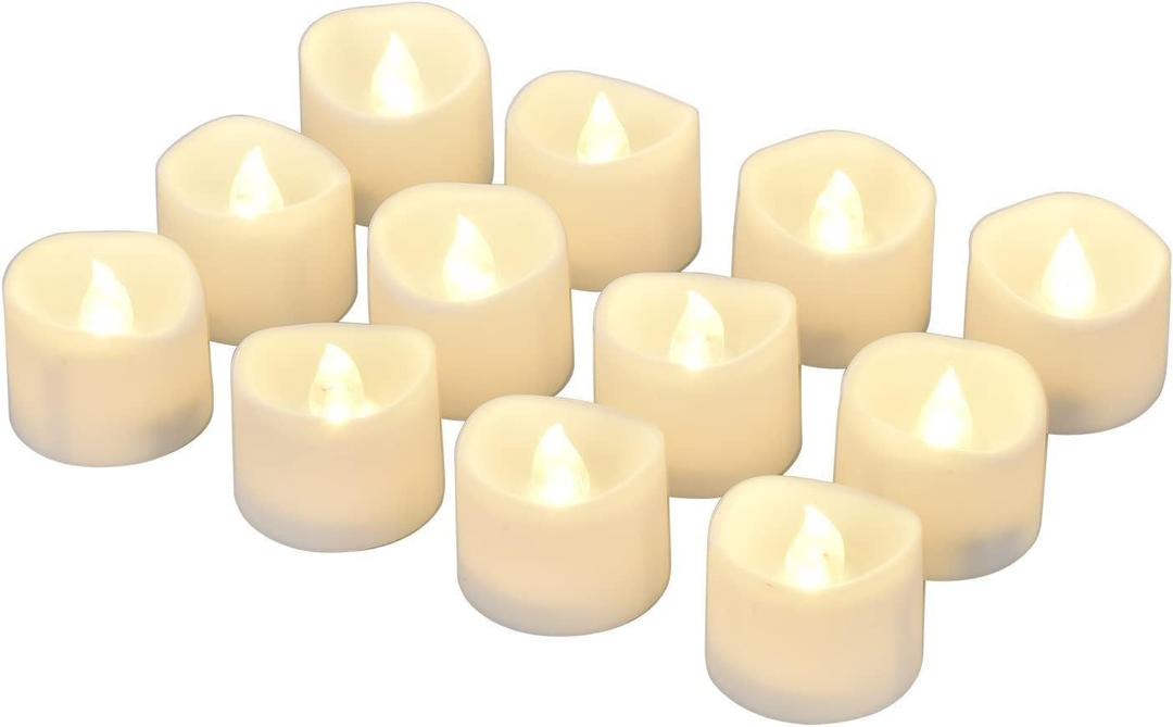 eLander LED Tea Lights Flameless Candle with Timer, 6 Hours on and 18 Hours Off, 1.4 x 1.3 Inch, Warm White, [10 Pack]