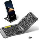 Samsers Ergonomic Foldable Keyboard, KE09U Folding Travel Bluetooth Keyboard with 6-Row Layout, Dual-Mode(2.4G+BTx2) Split Portable Design with USB Slot, for iPhone iPad Smartphone Tablet Laptop PC
