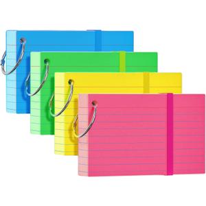 Colored Index Cards 3x5, YIZUUN Flash Cards with Ring, 200 PCS, Ruled Note Cards, Flash Cards for Studying, 3x5 Note Cards for Office, Home, School