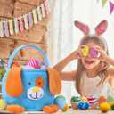 Easter Bunny Baskets for Kids, Egg Hunt Bags Plush Rabbit Bucket Easter Gifts for boys and girls