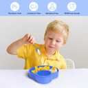 2PCS Car Seat Snack Tray for Kids: Kids Car Tray with Cup Holder, Toddlers Road Trip Essential, Travel Snacks Food Plate for Stroller, Snack Tray with a Cup Holder (Blue&Pink)