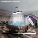 LED Billiard & Pool Table Light Hanging Light Over Pool Table for for 7'-8' Billiard Table,50W, Remote Control, Dimmable, Color Temperature Adjustable