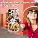 for iPhone 16 Pro Case Cute - Compatible with Magsafe - Durable Shockproof 6.6 ft Drop Impact Phone Case - Funny Sunflower Design (6.3") Glitter Pink