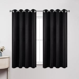 Joydeco Blackout Curtains 63 Inch Length 2 Panels Set, Thermal Insulated Long Drapes 2 Burg, Room Darkening Grommet Drapes for Living Room Bedroom Window