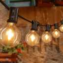 50FT Outdoor String Lights, Waterproof Connectable Shatterproof Outside Light with 25 Edison + 2 Spare LED Bulbs Plug in, Patio Lights for Indoor Balcony Porch Camping Deck