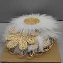 Chunful 7 Pcs Boho Wall Basket Decor Rattan Flower Wall Decor Nursery Daisy Flower Woven Macrame Hanging Flowers for Baby Kids Girls Farmhouse Bedrooms Living Rooms Kitchen Home(Milky White)