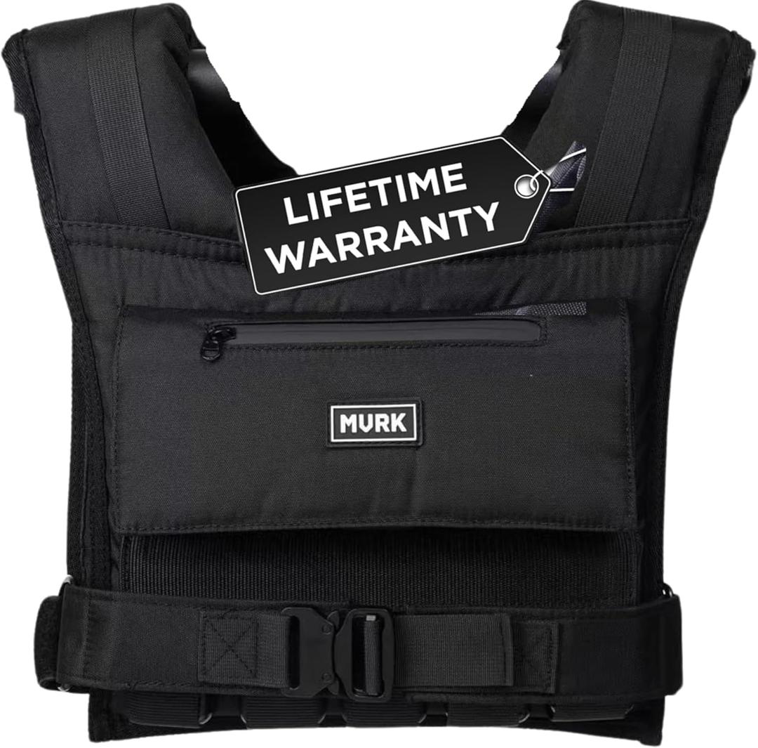 MVRK Weighted Vest Men 15lbs | 25lbs | 35lbs | 45lbs | 65lbs | 80lbs | 100lbs - Weighted Workout Vest With Removable Iron Weights, Heavy Duty Weighted Exercise Vest For Functional Training & Calisthenics - Weight Vest for Men