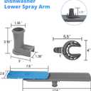 5304506660 Dishwashers Spray Arm Assembly Fit for Frigidaire Dishwashers Lower Wash Arm Assembly with 5304518968 Dishwasher Lower Spray Arm Support and 5304506518 Dishwasher Trap Drain Filter