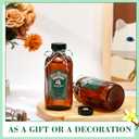 Uiifan 12 Pack Amber Glass Bottles Boston Round Sample Bottles Glass jars with Lids Dark Vanilla Extract and 12 Pcs Christmas Green Snowflakes Stickers for Gift Beans(8 oz)