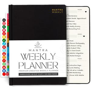 2026 Planner, Daily Journal & Gratitude Journal All-In-One with To Do List, Self Care Prompts & Habit Tracker - 5.8 x 8.3 - Black