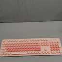 SbocKeeb Wireless Keyboard . Retro Typewriter Keyboard, 2.4GHz Full Size 104-Key Cute Keyboard with Number Pad, Colorful Keyboard with Round Keycaps for Windows PC Laptop(Pink)