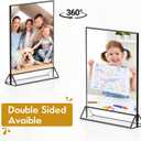 8.5x11 Picture Frame Black Acrylic Sign Holder Double-Sided Display Stand for Wedding Signs Table Numbers Menu Holders， Pack of 3