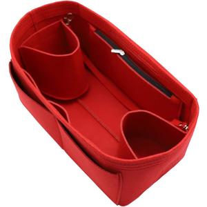 LEXSION Felt Purse Organizer Insert Zipper Pocket with Two Removeable Bottle Holder