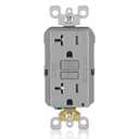 Leviton GFCI Outlet, 20 Amp, Self Test, Tamper-Resistant with LED Indicator Light, Protection from Electric Shock and Electrocution, GFTR2-GY, Gray