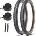 MOHEGIA 24/26 Inch Cruiser Bike Tires Set: 24x2.125/26x2.125 Inch Classic Folding Bicycle Tires,and Pair Inner Tubes with Tire Levers for Beach Cruiser City Bikes