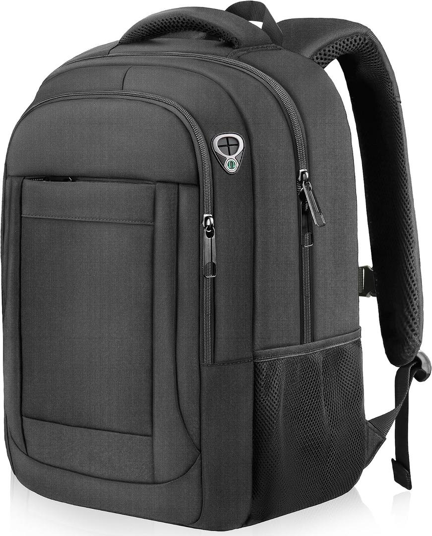 Large Travel Laptop Backpack, 17 Inch Laptop Backpack Airline Approved, Business Anti Theft Slim Sturdy Work Computer College High School Backpack Bag Fits 17.3 Inch Notebook for Men Women, Black