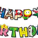 Animation Game Garland Birthday, Animation Film Happy Birthday Banner 13 Letters Birthday Garland for Children, Teenagers, Adults, Birthday Party Decorations