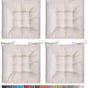 SQUARE MOON 4 Pack Chair Cushions, Seat Cushions, Chair Pads, Chair Mat for Indoor, Outdoor Dining Chair, Kitchen Chairs, Dining Room Chairs (16" 16" 4 Pack, Ivory)