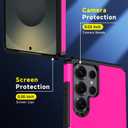 7 x for Samsung Galaxy S25 Ultra Phone case with Tempered Glass Screen Protector+Camera lens Protector,for Samsungs S25 Ultra Phone case,Silicone Durable Armor for Samsung Galaxy S25 Ultra case (Hot Pink)