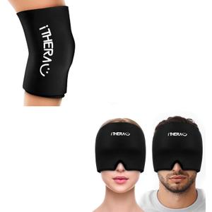 iTHERAU Migraine Relief Cap 2 Pack & Knee Ice Pack Wrap