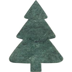 Mud Pie Tree Xmas Mini Marble Serving Boards, Approx 8" x 5", Green