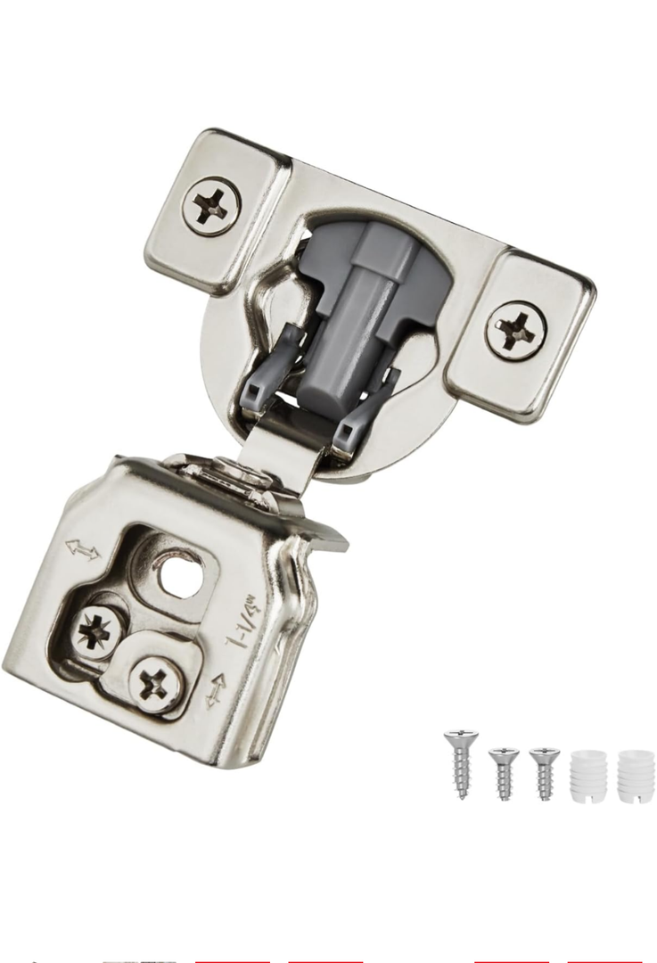 40 Pack Soft Close Cabinet Hinges for Face Frame Doors, 1-1/4 Inch Overlay Concealed Hinges, 105° 3-Way Adjustable, 35mm Cup, Nickel Finish with Screws