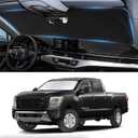 Custom Fit Titan Windshield Sunshade for 2020-2023 2024 2025 Upgrade Nissan Titan Front Window Sun Shades Shield Cover for Windshield Foldable 210T Sun Visor Protector Blocks UV Ray Car Accessories