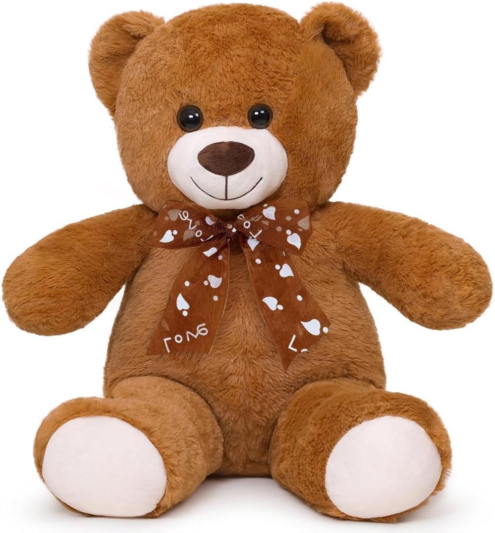 Teddy Bear Stuffed Animal 16'' Small Teddy Bear Plush Toy Gift for Valentine Christmas Birthday Dark Brown (15.7 inches)