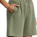 Quenteen Women's Athletic Shorts Jogger Sweat Casual Loose Bermuda Shorts(9 Inch, Sage Green), S